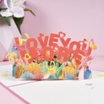 Tarjeta de felicitación tridimensional del día de San Valentín de 3 piezas Tarjeta de aniversario de boda