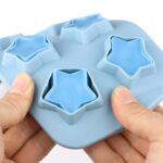 Molde de bandeja de hielo de silicona creativo de 2 piezas 8 molde continuo Caja de bandeja de hielo de bricolaje hecha en casa, Estilo:, Brick  (Blue) - Imagen 4