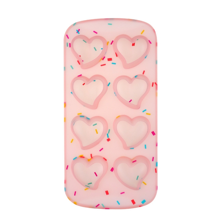 TBD0559512219.jpg Molde de bandeja de hielo de silicona creativo de 2 piezas 8 molde continuo Caja de bandeja de hielo de bricolaje hecha en casa, Estilo:, Heart-shaped(Jelly Effect) - Imagen 1