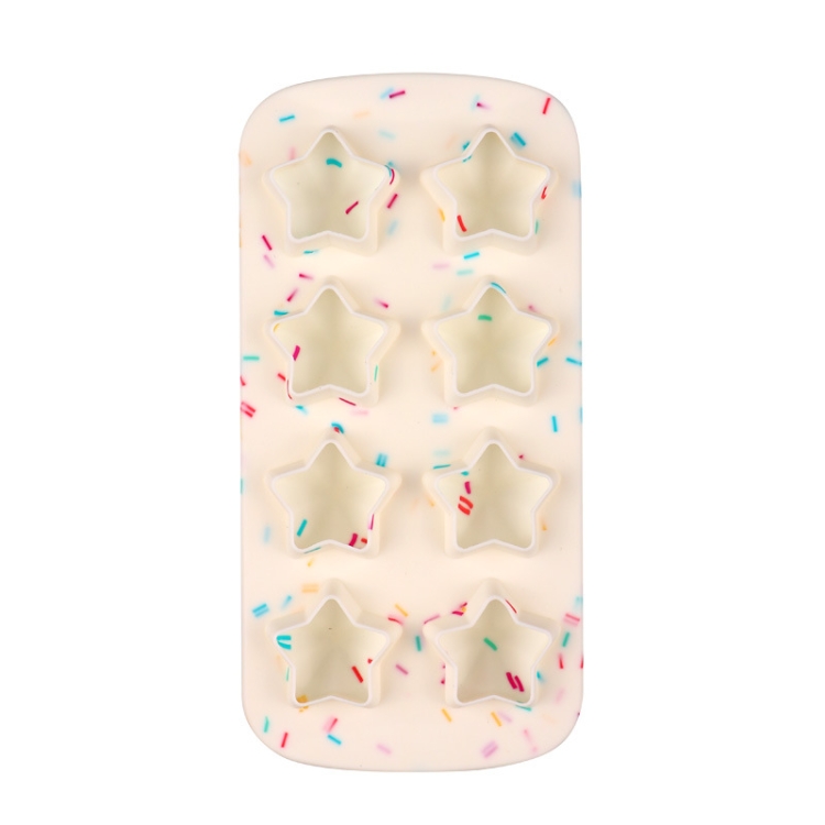 TBD0559512220.jpg Molde de bandeja de hielo de silicona creativo de 2 piezas 8 molde continuo Caja de bandeja de hielo de bricolaje hecha en casa, Estilo:, Five-star (Candy Effect) - Imagen 1