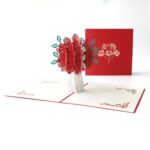 3 PCS Rose 3D Tarjeta de felicitación estéreo Tarjeta de talla de papel hecha a mano creativa - Imagen 2