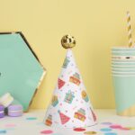 20 PCS lindos niños bronceadores sombreros de cumpleaños pastel hornear decoración sombreros de fiesta, Golden Ball Cap Cake Party