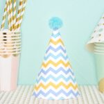 20 PCS lindos niños bronceadores sombreros de cumpleaños pastel hornear decoración sombreros de fiesta, Blue Ripple