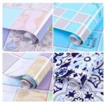 2 uds., pegatinas de pared para azulejos antihumo de cocina, papel tapiz para estufa, Blossoming Flowers - Imagen 2