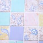 2 uds., pegatinas de pared para azulejos antihumo de cocina, papel tapiz para estufa, Blue Ans White Porcelain - Imagen 3