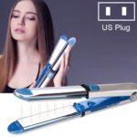Plancha rizadora de pelo de titanio 2 en 1, US
