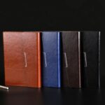 Bloc de notas de hojas sueltas triples de PU de cuero sintético de cuaderno de negocios de 2 piezas, A5 - Imagen 3