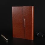 Bloc de notas de hojas sueltas triples de PU de cuero sintético de cuaderno de negocios de 2 piezas, A5 - Imagen 4