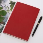 Cuaderno de negocios de cuero sintético de 2 piezas Cuaderno retro, Red A5 - Imagen 2