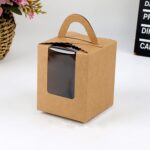 Caja portátil de cartón para pastel y Mousse, ventana transparente, 30 Uds., 1 pieza, Cowhide Color
