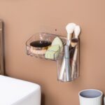 Caja de almacenaje para maquillaje de artículos de tocador de plástico con pegatina mágica, caja organizadora creativa transparente para el hogar, especificación:, Shallow Style, Deep Style - Imagen 3