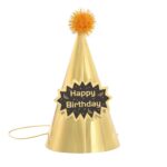 20 piezas de sombrero de cumpleaños con bolas de piel con lentejuelas, suministros para fiesta de cumpleaños, sombrero de papel para vestir, No. 1