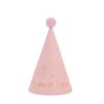 20 piezas de sombrero de cumpleaños con bolas de piel con lentejuelas, suministros para fiesta de cumpleaños, sombrero de papel para vestir, No. 7 Pink
