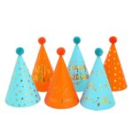 20 piezas de sombrero de cumpleaños con bolas de piel con lentejuelas, suministros para fiesta de cumpleaños, sombrero de papel para vestir, No. 8 Pink - Imagen 2