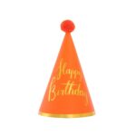 20 piezas de sombrero de cumpleaños con bolas de piel con lentejuelas, suministros para fiesta de cumpleaños, sombrero de papel para vestir, 2 Love Horse Orange