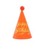 20 piezas de sombrero de cumpleaños con bolas de piel con lentejuelas, suministros para fiesta de cumpleaños, sombrero de papel para vestir, 3 Love Horse Orange