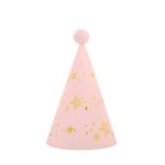 20 piezas de sombrero de cumpleaños con bolas de piel con lentejuelas, suministros para fiesta de cumpleaños, sombrero de papel para vestir, No. 10 Pink