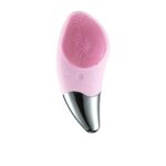 Aparato de limpieza facial con vibración ultrasónica, cepillo de lavado facial eléctrico multifuncional, Pink (With Heating Function)