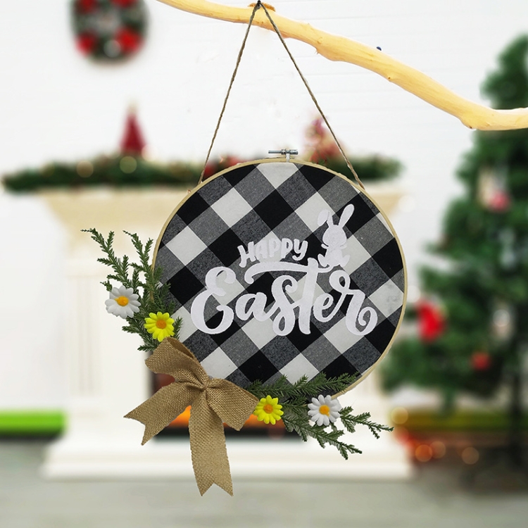 TBD0561750104.jpg Decoraciones para el hogar, corona de Pascua, accesorios de tiro, corona para colgar en la puerta, Dark Blue Easter Rabbit - Imagen 1