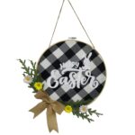 Decoraciones para el hogar, corona de Pascua, accesorios de tiro, corona para colgar en la puerta, Dark Blue Easter Rabbit - Imagen 2