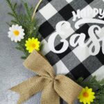 Decoraciones para el hogar, corona de Pascua, accesorios de tiro, corona para colgar en la puerta, Dark Blue Easter Rabbit - Imagen 4