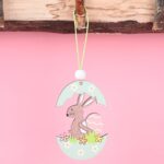5 paquetes de colgantes de madera de Pascua, artículos decorativos de ambiente festivo, Bunny Egg Shell, Rabbit Lifting Eggshell, Small Egg Shell, Yellow Rabbit Eggshell, Pink Egg, Yellow Rabbit Tooth Egg, Light Yellow Upside-down Rabbit Eggs, Blue Egg...