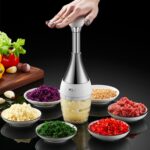 Picadora de presión de acero inoxidable 304, cortador de verduras multifuncional para el hogar, picadora de ajo