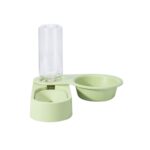 Suministros para mascotas, cuenco de comida para perros y gatos, cuenco doble giratorio plegable, Green Without Bowl