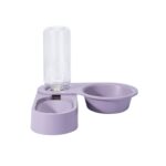 Suministros para mascotas, cuenco de comida para perros y gatos, cuenco doble giratorio plegable, Purple Without Bowl
