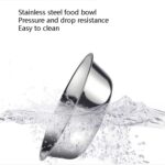 Suministros para mascotas, cuenco de comida para perros y gatos, cuenco doble giratorio plegable, Purple With Bowl - Imagen 3