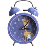 Reloj despertador de dibujos animados que suena a la cabecera de los estudiantes Reloj despertador de metal con luz nocturna, color aleatorio