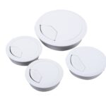 Caja de cables redonda de plástico ABS, cubierta de orificio para cables de escritorio de computadora, 20 Uds., 60mm (White) - Imagen 2