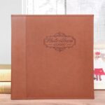 Álbum de fotos con cubierta de cuero de 12 pulgadas, 20 páginas/40P, libro de crecimiento conmemorativo, álbum de fotos autoadhesivo laminado Retro