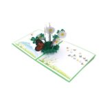 Tarjeta de felicitación estéreo 3D de flor de mariposa de 2 piezas Tarjeta de felicitación hueca láser de vacaciones