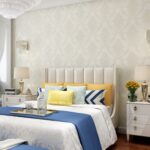 Papel pintado autoadhesivo de tela no tejida prensado con precisión 3D clásico Damasco para dormitorio, sala de estar, 0.53 x 3 Meters - Imagen 3