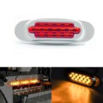 12-24V 2000-4000K 16 LED Luces laterales de galvanoplastia Luces traseras laterales Luz de modificación de camión de carga, Red (2 Lines Always Bright)