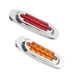 12-24V 2000-4000K 16 LED Luces laterales de galvanoplastia Luces traseras laterales Luz de modificación de camión de carga, Red (2 Lines Always Bright) - Imagen 3