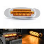 12-24V 2000-4000K 16 LED Luces laterales de galvanoplastia Luces traseras laterales Luz de modificación de camión de carga, Yellow (High and Low Light 3 Lines)