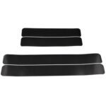 5 Juegos de pegatinas de fibra de carbono para umbral de coche, tira antiarañazos para puerta de coche, película protectora antipatadas, tira de umbral, 4 PCS / Set 3D Black - Imagen 2