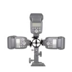 2 PCS Round Field 3 Adaptador de montaje de zapata de triple cabeza Soporte de flash Soporte de soporte de luz