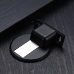 Tope de puerta magnético fuerte, silencioso, de succión no perforada, de aleación de Zinc, 2 uds., Black