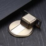Tope de puerta magnético fuerte, silencioso, de succión no perforada, de aleación de Zinc, 2 uds., Bronze