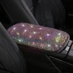 Cojín de la caja del reposabrazos del diamante del coche decoraciones personalizadas del coche suciedad y antideslizante, Black Colorful Diamond, Black White Diamond, Black Blue Diamond, Black Green Diamond - Imagen 2