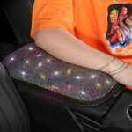 Cojín de la caja del reposabrazos del diamante del coche decoraciones personalizadas del coche suciedad y antideslizante, Black Colorful Diamond, Black White Diamond, Black Blue Diamond, Black Green Diamond - Imagen 5