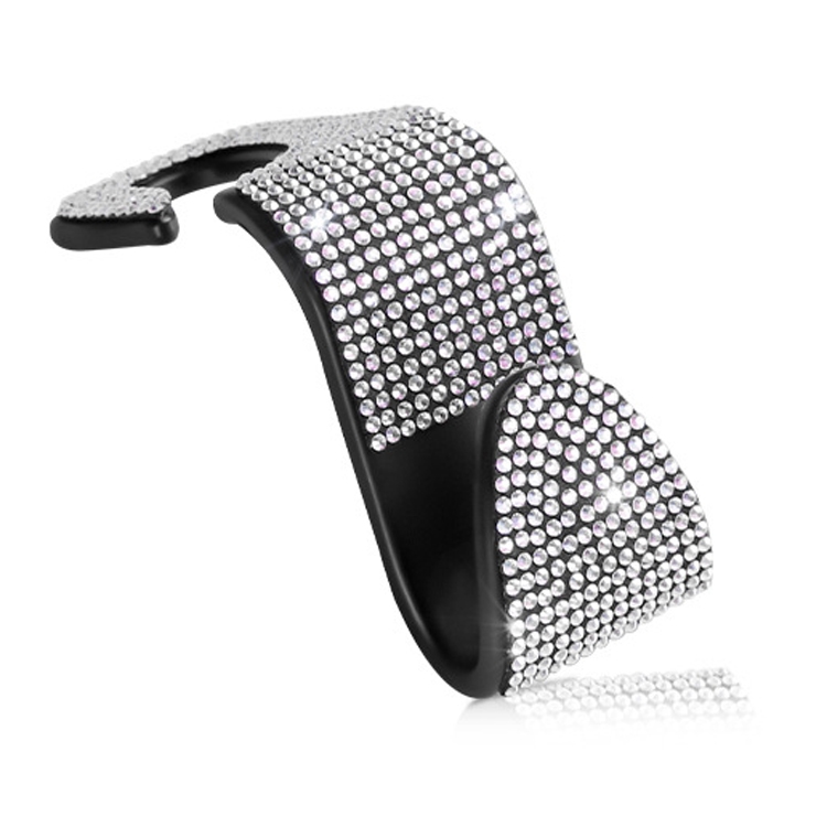 TBD0566801301.jpg Ganchos para asiento trasero de coche, 3 uds., asientos de coche, ganchos multifunción con tachuelas de diamantes, White Diamond - Imagen 1