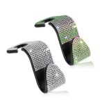 Ganchos para asiento trasero de coche, 3 uds., asientos de coche, ganchos multifunción con tachuelas de diamantes, White Diamond - Imagen 2