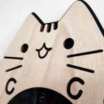 Relojes de madera de dibujos animados, decoración del hogar, sala de estar, gato, meneo de cola, reloj de pared oscilante - Imagen 5