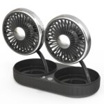 Ventilador USB para coche F303, ventilador con cabezal batidor para coche de 12/24V, F303 (Silver)