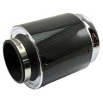 013 Filtro de aire estilo cabeza de hongo de fibra de carbono de alto flujo modificado universal para automóvil, especificación:, Medium 76mm Inner Diameter - Imagen 3