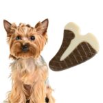 Juguete resistente a mordeduras de mascotas, dientes molares de piel de vaca de nailon, juguete para comer hueso para perros, Small (Steak)